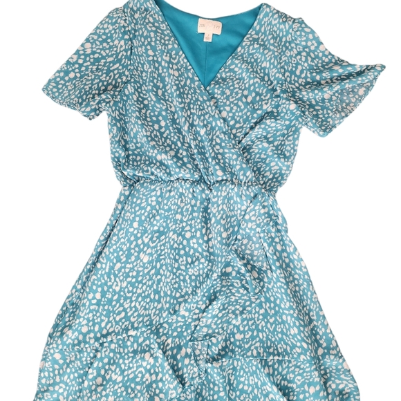 June & Ivy Turquoise Ruffle Sundress Small - Picture 2 of 4